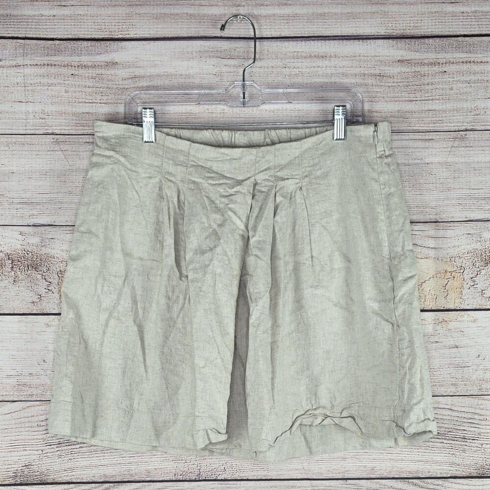 Banana Republic Factory Linen Blend Pleated Flowy Comfort Shorts Skort Large